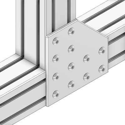 41-160-1 MODULAR SOLUTIONS ALUMINUM CONNECTING PLATE 180MM X 180MM FLAT CORNER W/HARDWARE